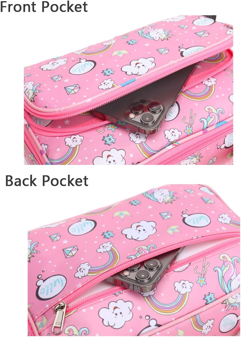 Caja de almuerzo para niños, bolsa suave aislada, mini enfriador de vuelta a la escuela, kit de bolsa térmica para niñas, niños, mariposa