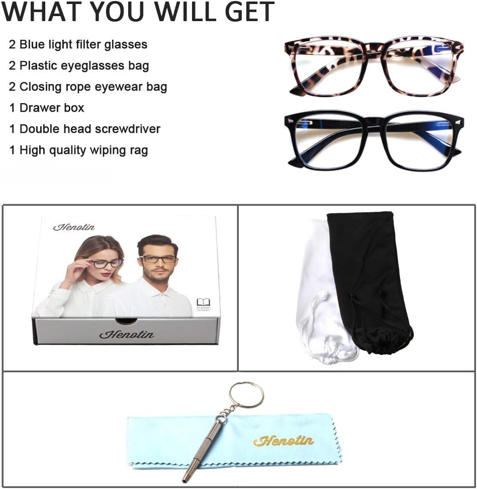 Henotin Paquete de 2 lentes de lectura multienfoque progresivos con bloqueo de luz azul para mujeres y hombres, bisagra de resorte multifocal para