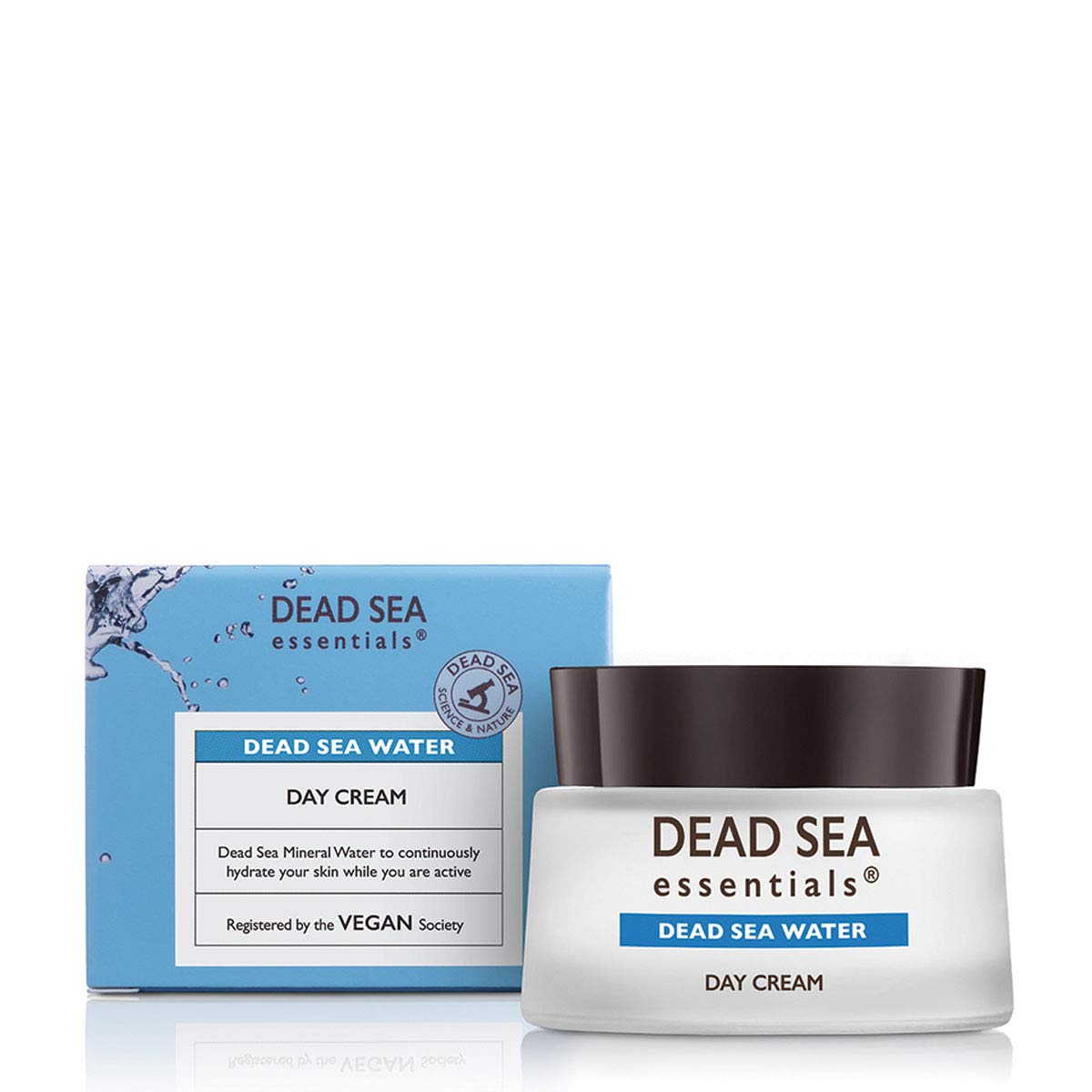Dead Sea Essentials Crema de día de agua para la cara, hidratante para mujeres, libre de crueldad, 1.69 onzas líquidas, 1.7 fl oz