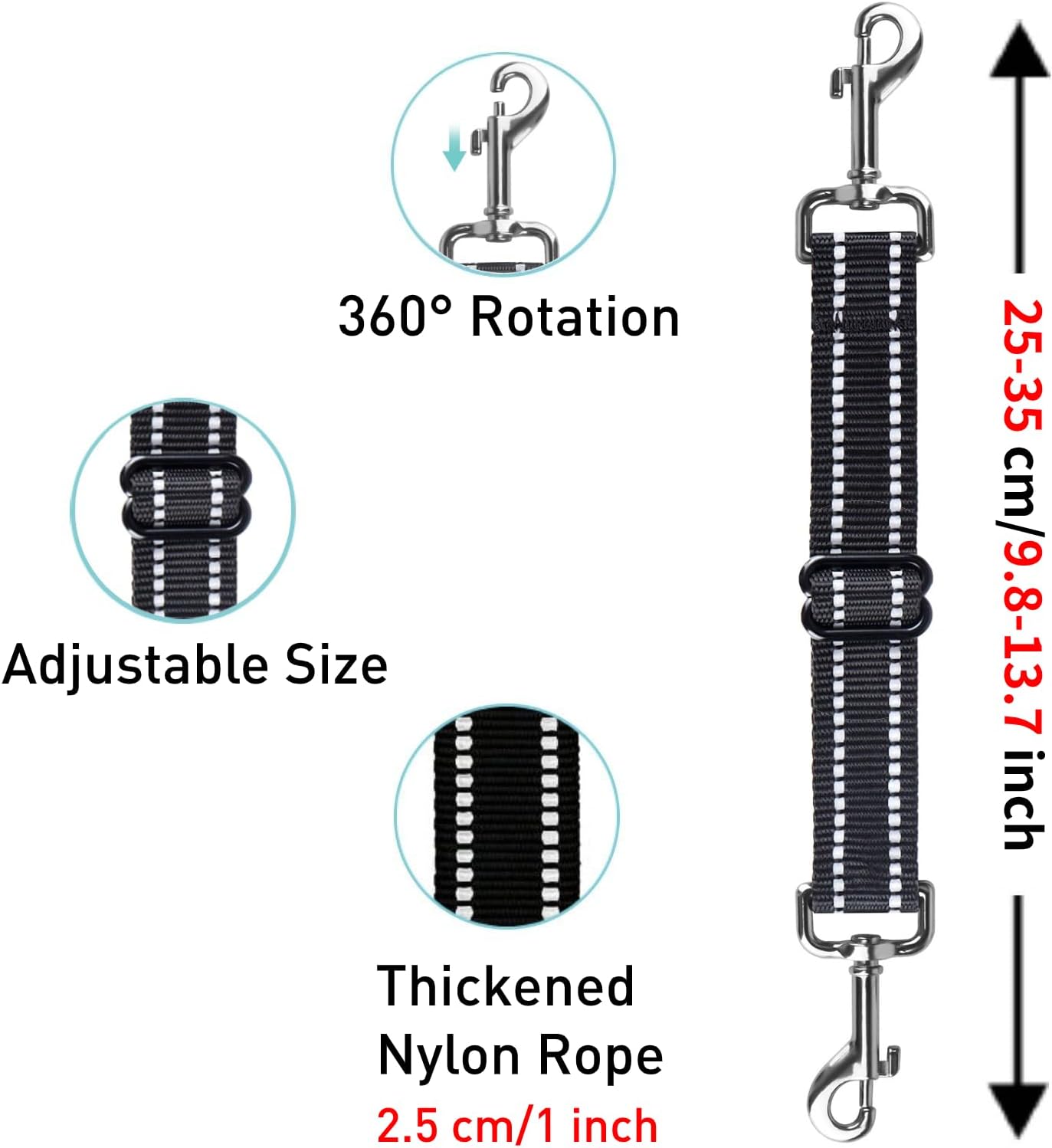 Clip de seguridad para collar de punta, 2 clips de seguridad para perro, clip de seguridad para correa de perro, clip de seguridad reflectante