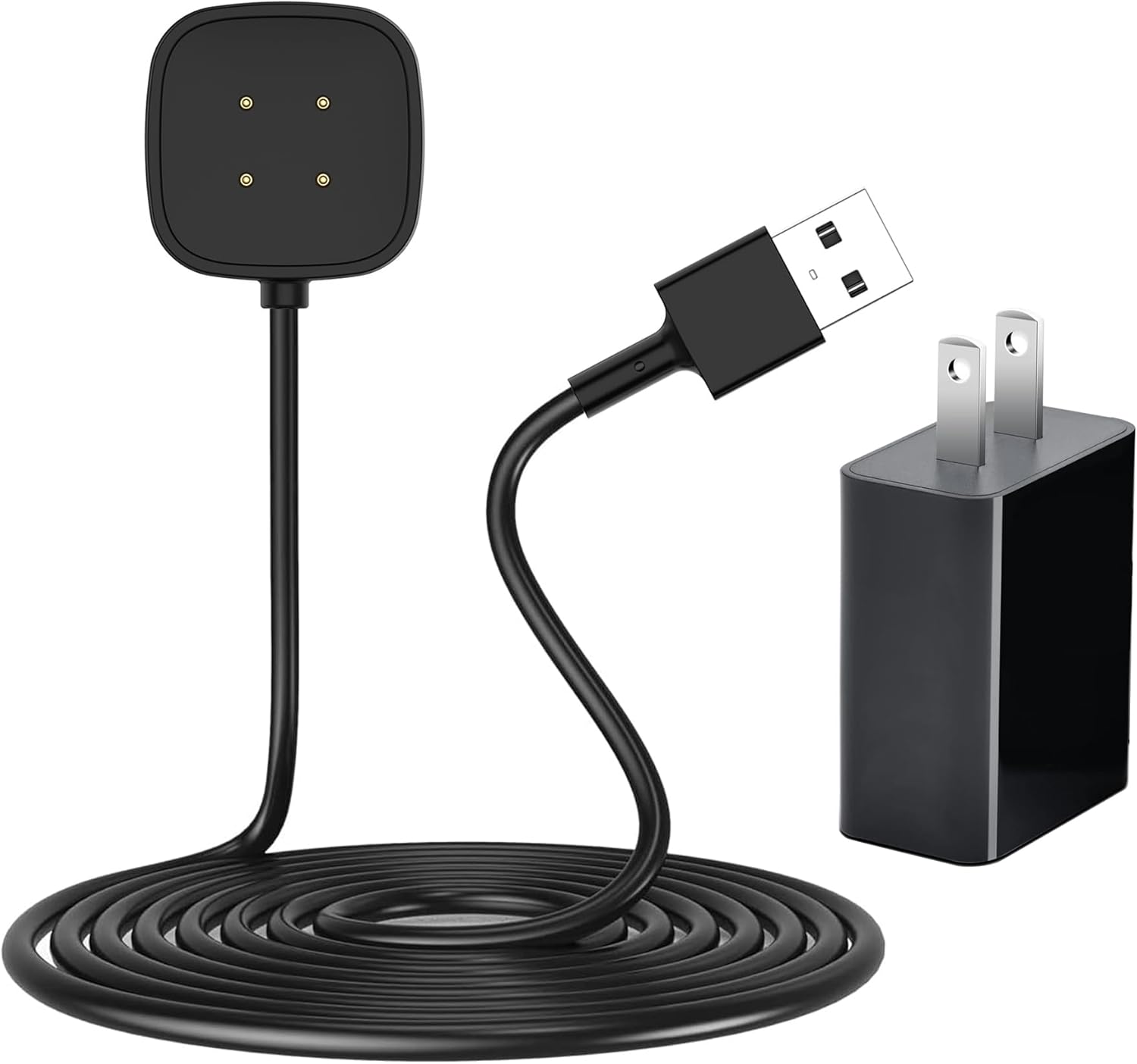 Cargador de pared rápido para Fitbit SenseSense 2Versa 3Versa 4, cable de carga USB de repuesto compatible con Fitbit Sense 12 y Fitbit Versa 34