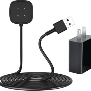 Cargador de pared rápido para Fitbit SenseSense 2Versa 3Versa 4, cable de carga USB de repuesto compatible con Fitbit Sense 12 y Fitbit Versa 34 Cargador de pared rápido para Fitbit SenseSense 2Versa 3Versa 4, cable de carga USB de repuesto compatible con Fitbit Sense 12 y Fitbit Versa 34