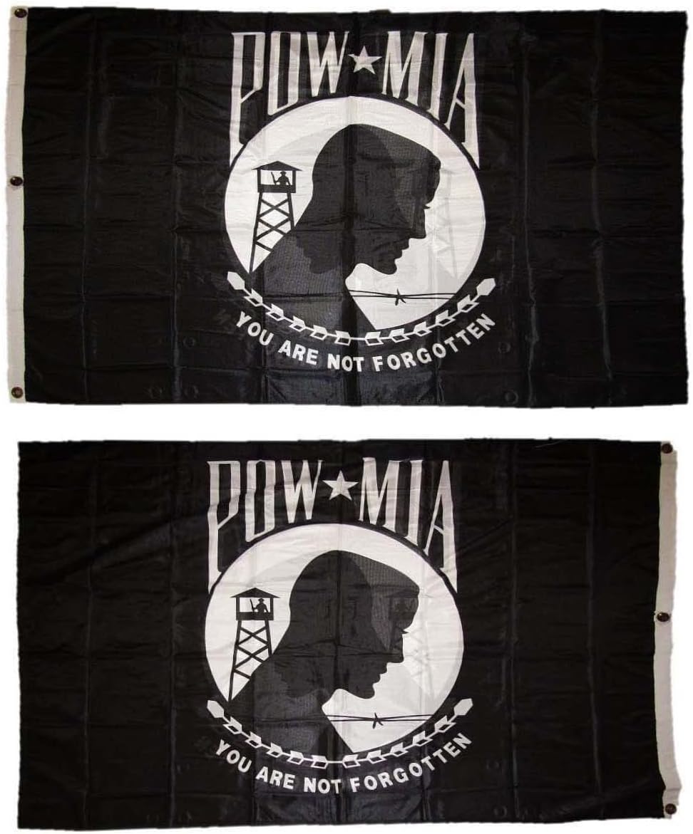 Premium 5’x8′ POW MIA 2 ply Double Sided Flag Nylon YOU ARE NOT FORGOTTEN KNITTED