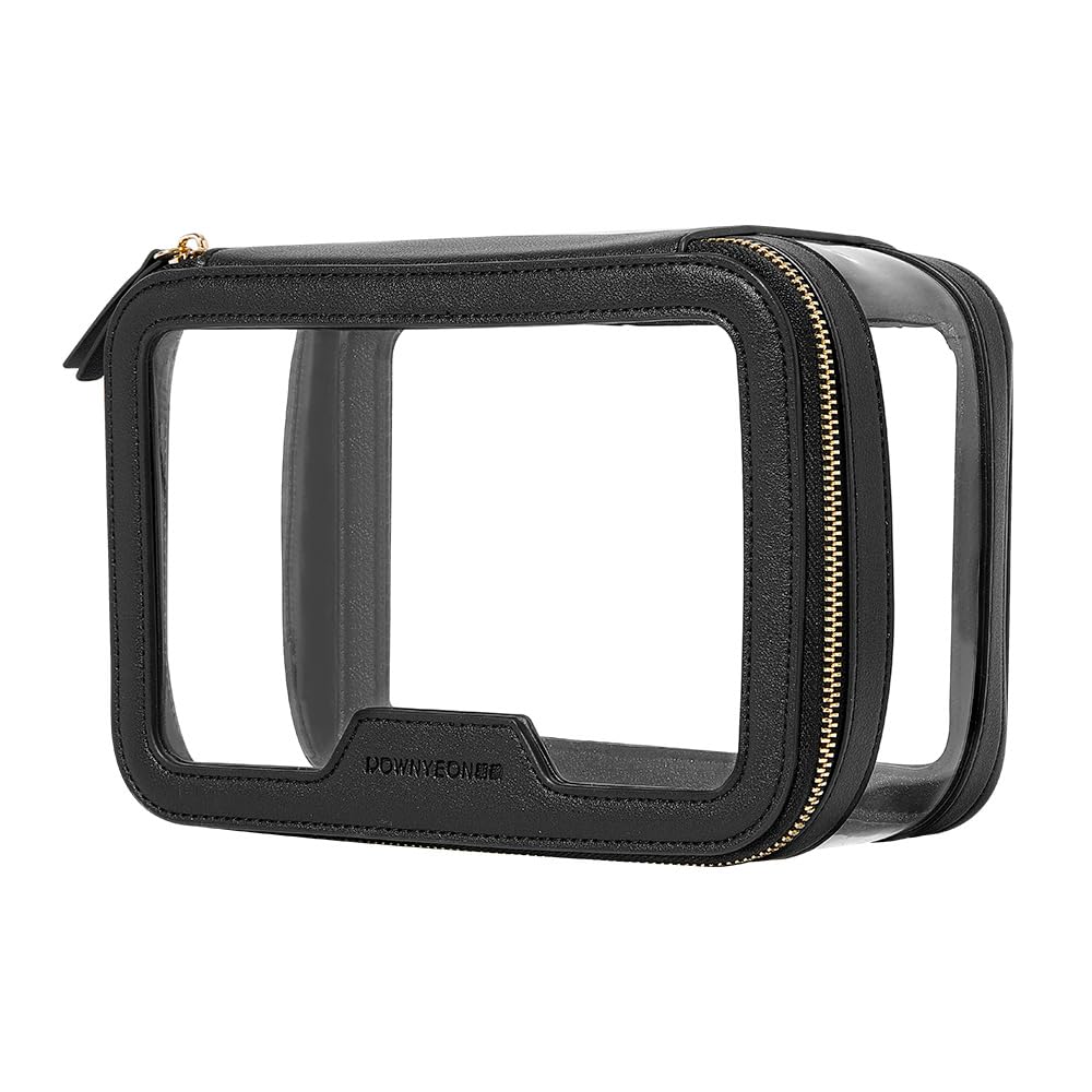 Rownyeon Estuche de maquillaje transparente para artículos de tocador, estuche de viaje para maquillaje, organizador de cosméticos portátil, bolsa