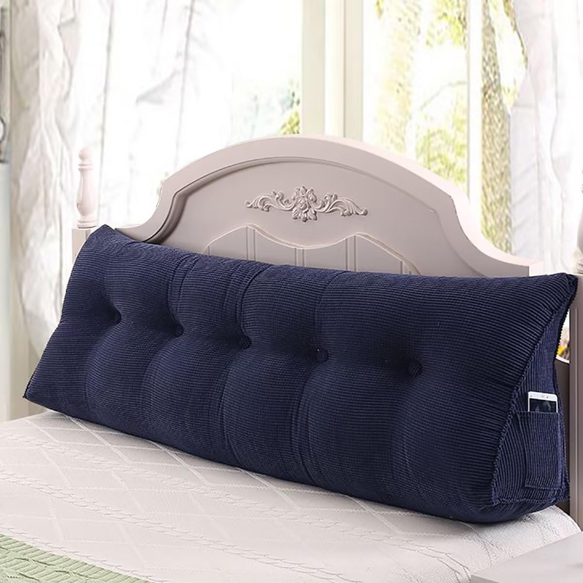 TESICA Almohada triangular de cuña para posicionadores de cuerpo, almohada de lectura, cojín de apoyo para cabecero y respaldo, para cama de día,