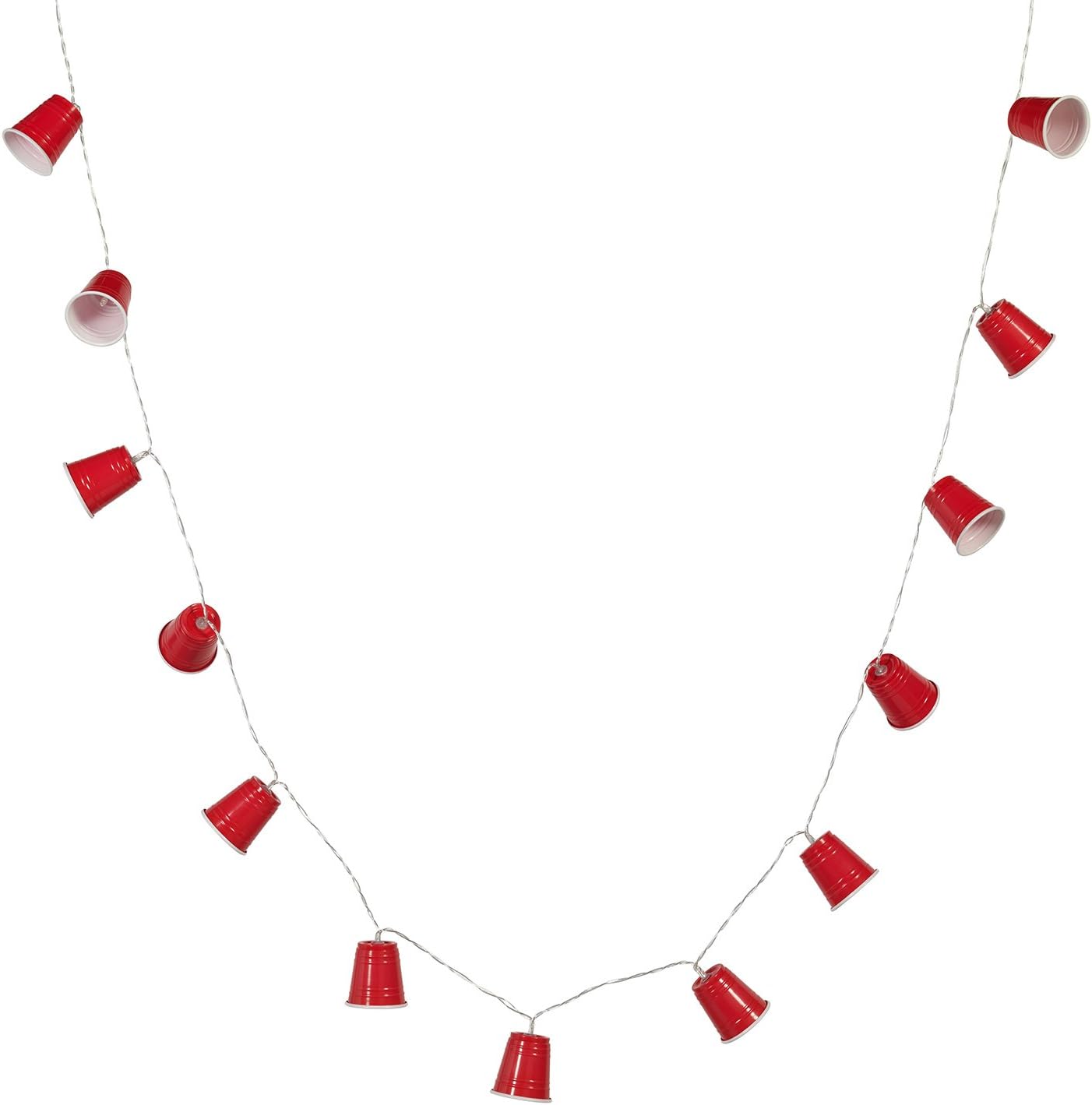 Lights4fun, Inc. – Guirnalda de luces rojas de 9 pies con pilas, 20 LED, decoración de fiesta universitaria para interiores