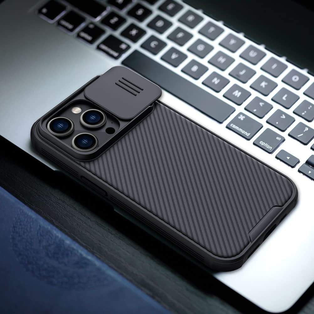 Nillkin CamShield Pro diseñada para iPhone 14 Pro con funda para cámara, funda con protección deslizante para cámara, delgada, a prueba de golpes,