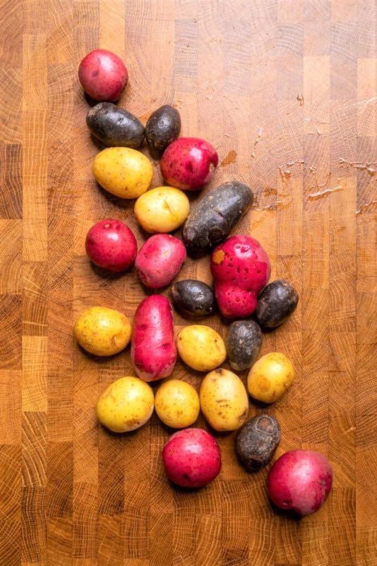 Patatas de semillas de colores mixtos para plantar al aire libre, papas de reliquia, 2 libras, rojo, amarillo y morado