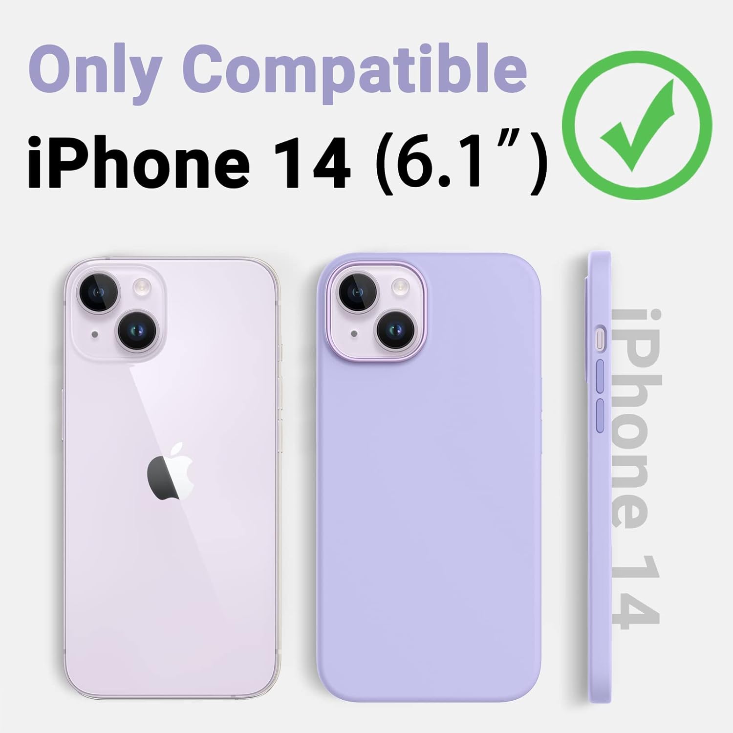 AOTESIER Funda compatible con iPhone 14, Silky Touch Premium de goma de silicona líquida suave antihuellas, carcasa protectora de cuerpo completo