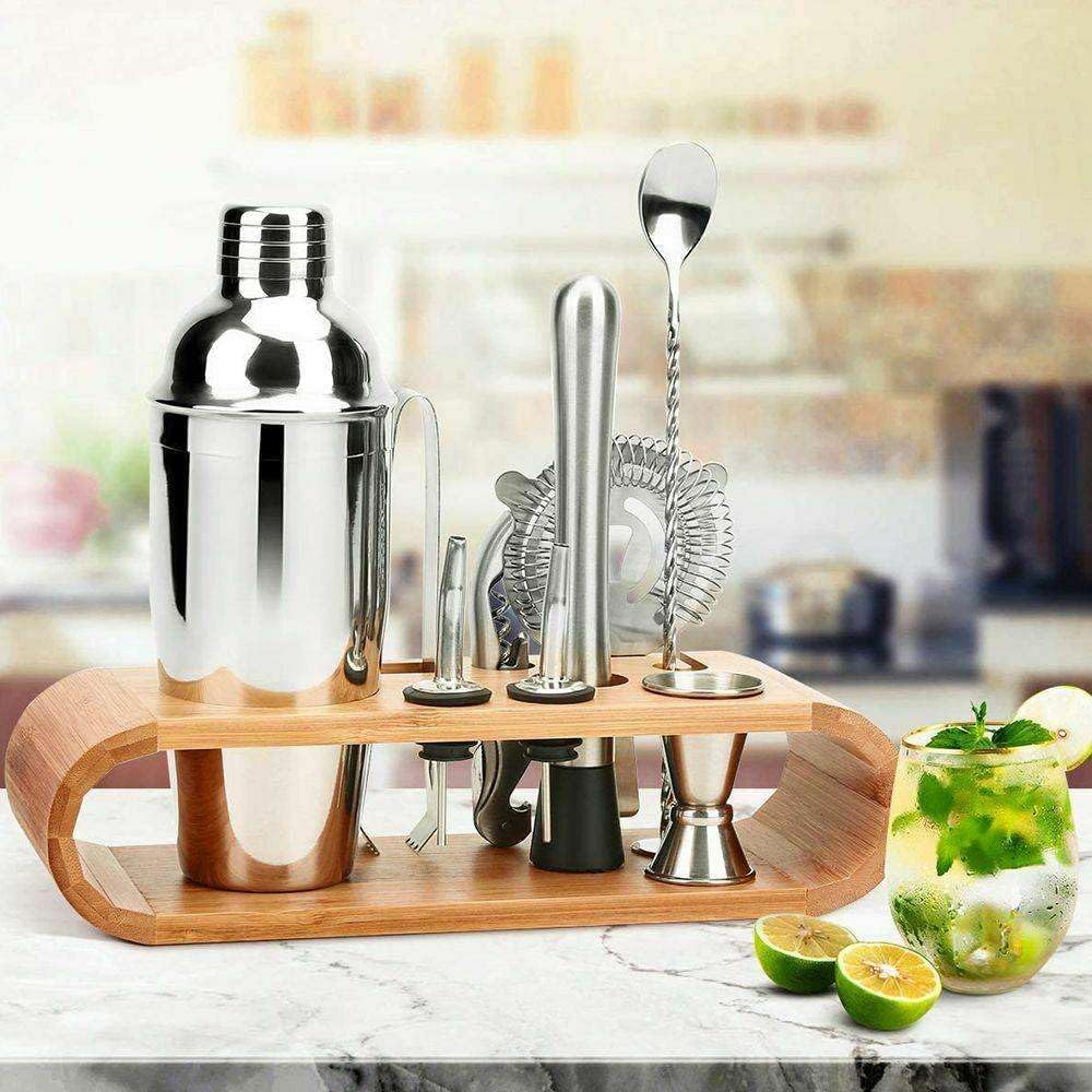 SDQF – Juego de coctelera de 10 piezas, 25.4 fl oz, colador de martini, kit de barman para bar, bebidas alcohólicas, coctelera, accesorios de bar,