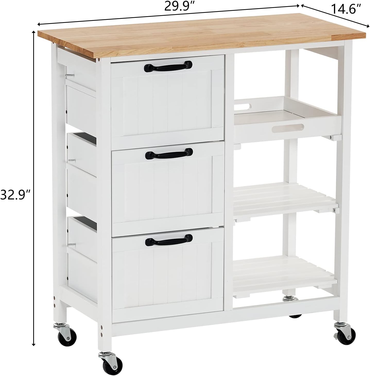 Carrito de isla de cocina blanco con almacenamiento, isla de cocina rodante, pequeña mesa de isla de cocina, carrito de café con ruedas, carrito de