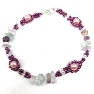 Elegange brazalete para dama hecho a mano de perlas fantasia, cuentas de vidriol y cristales de 8″ de largo, ideal para regalo, se envía empaque Elegange brazalete para dama hecho a mano de perlas fantasia, cuentas de vidriol y cristales de 8″ de largo, ideal para regalo, se envía empaque