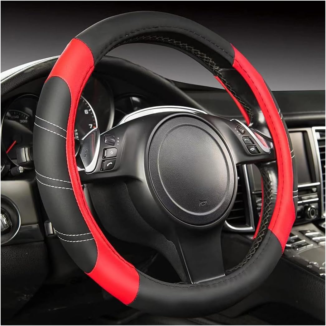 Funda universal de 15 pulgadas para volante de automóvil, protector de volante deportivo de microfibra elástica, antideslizante y transpirable,