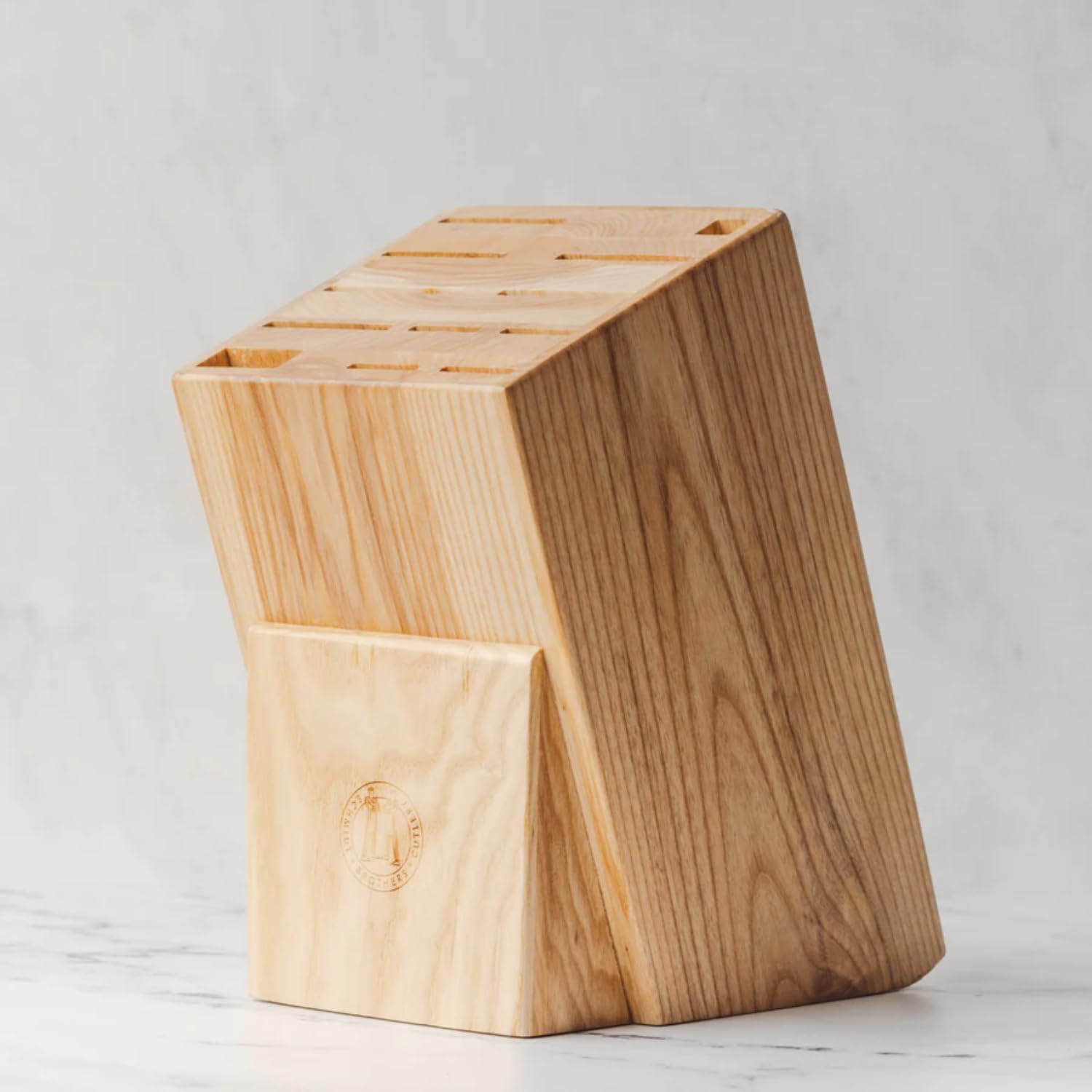 Hometown – Bloque universal natural para cuchillos, madera natural con 12 ranuras (madera natural)