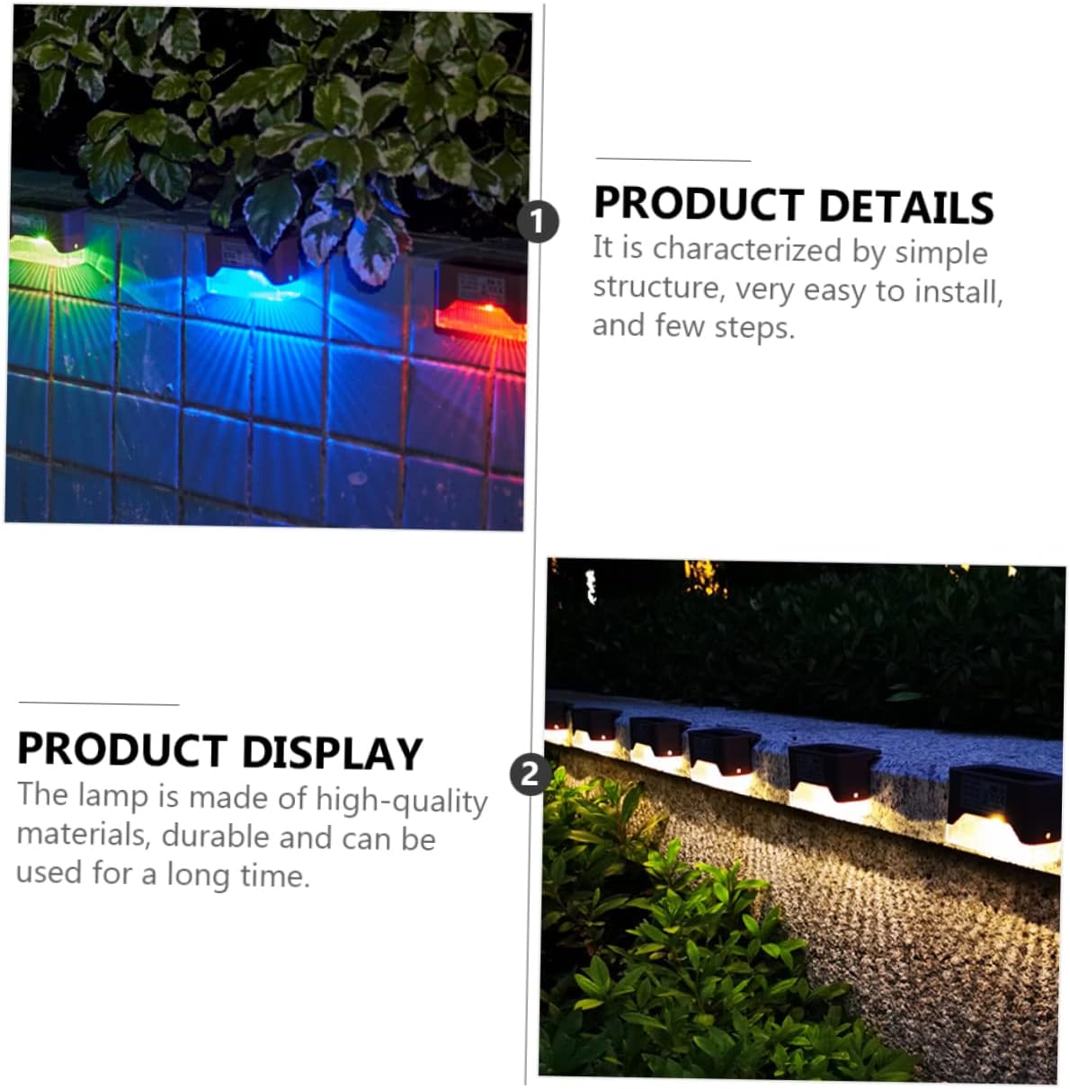 Uonlytech 12 juegos de luces de barandilla de luz exterior de luces solares para exteriores, luces solares decorativas para exteriores, luces