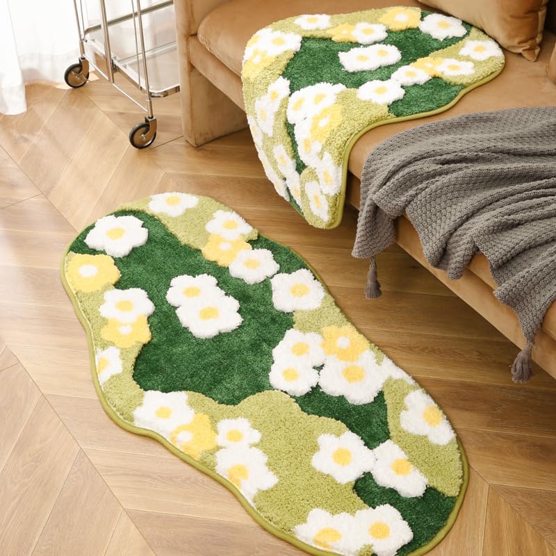 Alfombra de musgo, bonita alfombra de baño con hojas de musgo verde, alfombra de baño de musgo verde hierba, alfombra de musgo 3D antideslizante,
