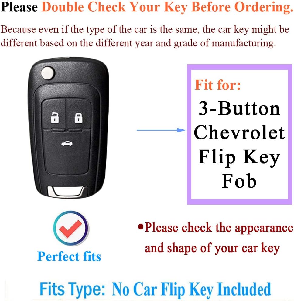 SANRILY 1 unids Flip Key Fob funda para Chevrolet Cruze Epica Lova Camaro Impala Aveo Keyless Remote Key Holder ABS+silicona clave funda protectora
