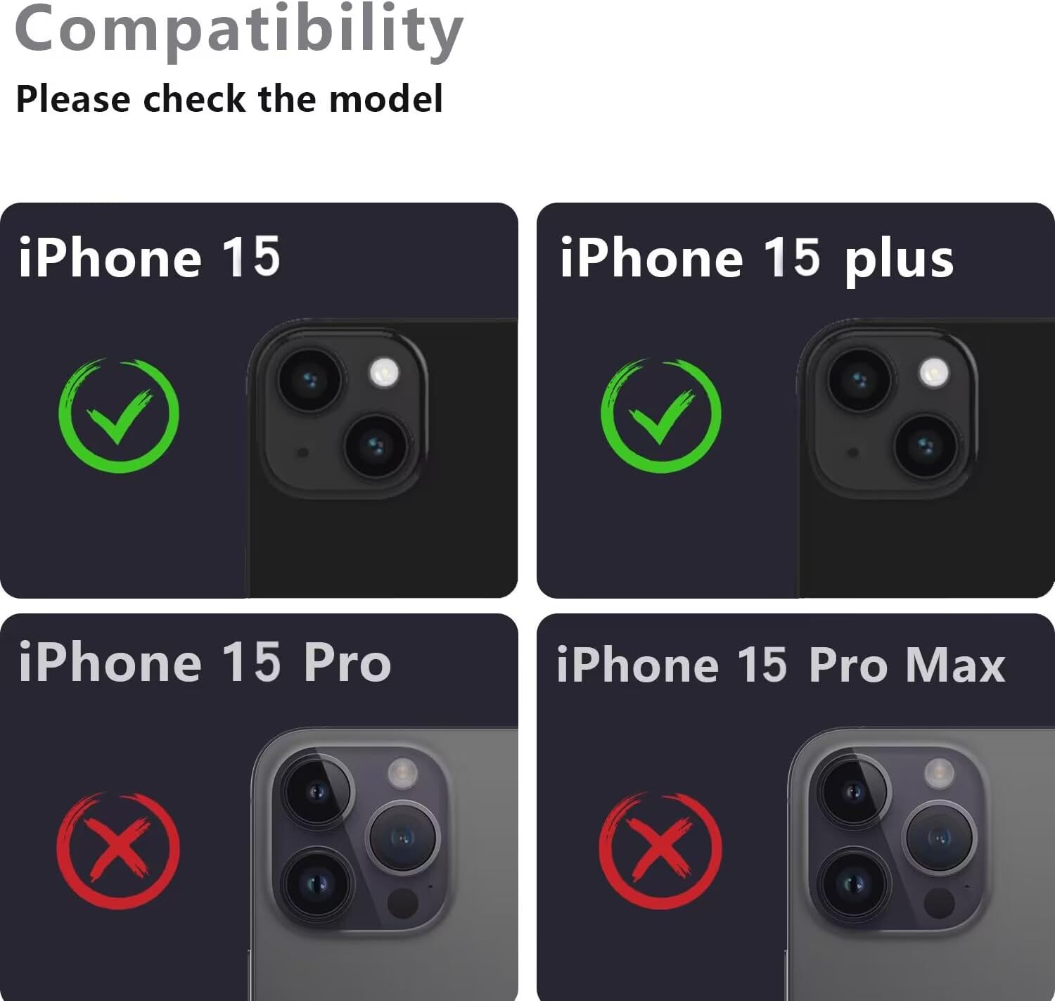 AFARER Paquete de 2 Protector de lente de cámara compatible con iPhone 15 de 6.1 pulgadasiPhone 15 Plus de 6.7 pulgadas, película de lente de metal