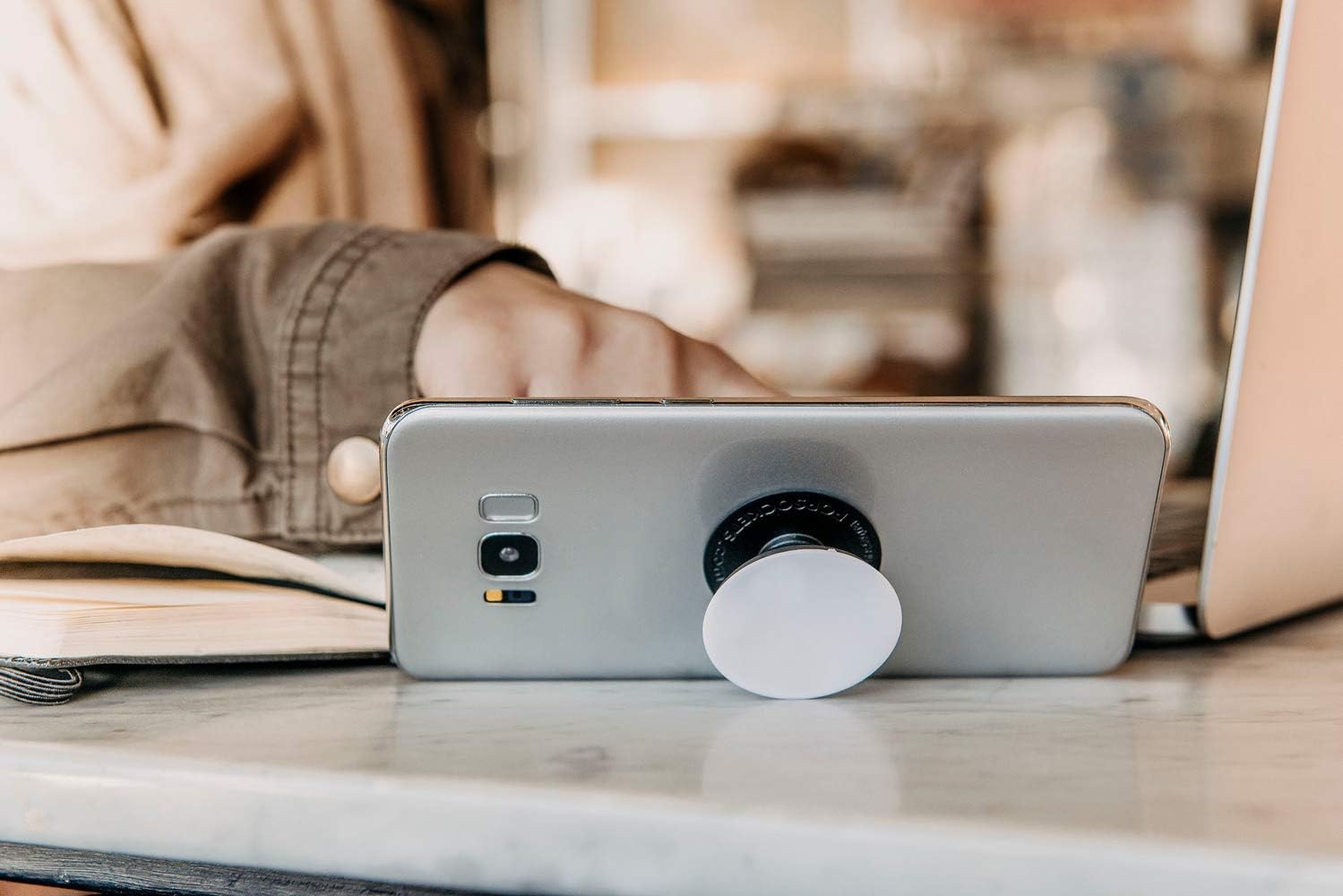 PopSockets Agarre para teléfono a base de plantas con soporte expandible, ecológico – Helecho