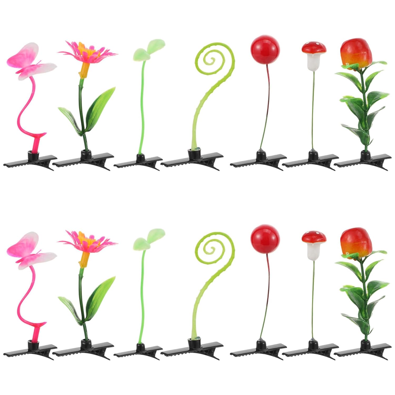 FOMIYES 28 pinzas para el pelo de plantas de simulación, mariposas, pasadores de pelo para plantas, pasadores de pelo para mujeres, horquillas para