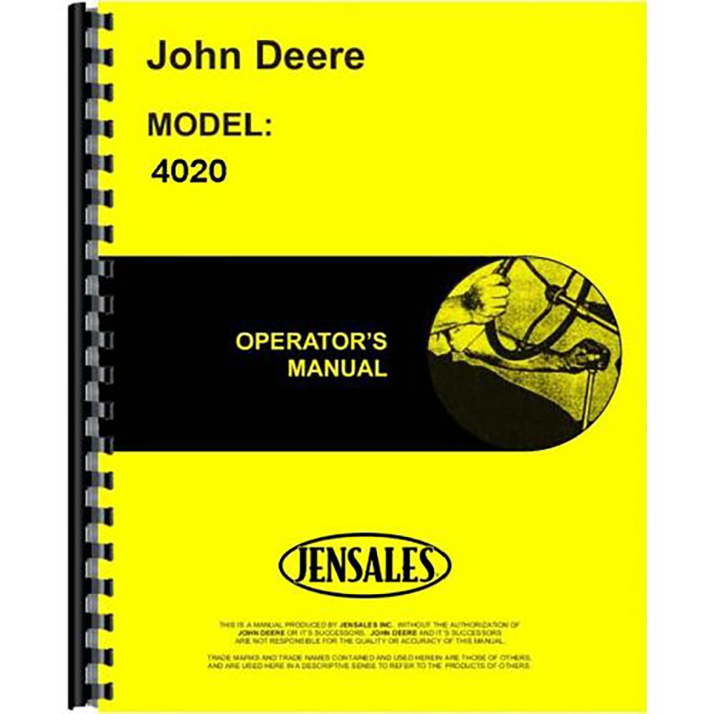 RAParts Manual de operador compatible con tractor John Deere 4020 G LP Diesel Std (0-90999) compatible con JD-O-OMR34410