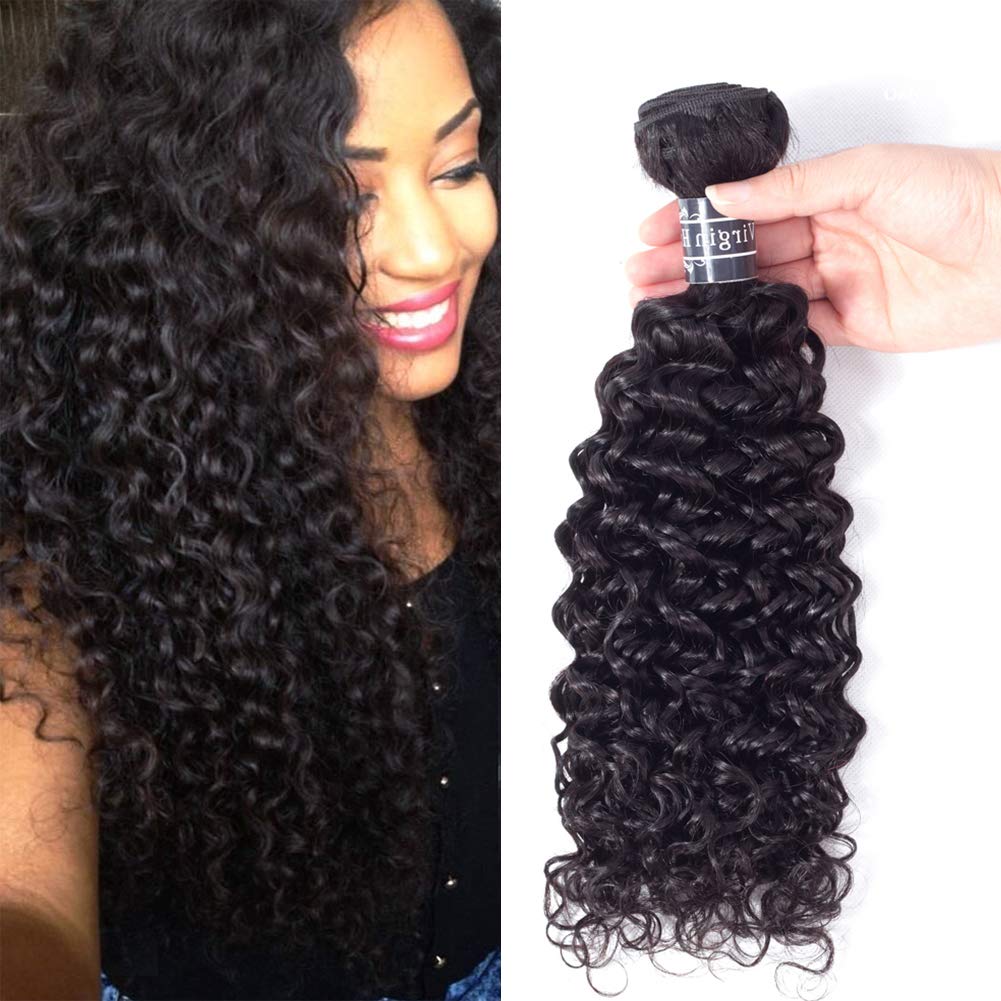 Amella cabello brasileño rizado. 1 paquete, 8A, 100% sin procesar, extensiones de cabello virgen rizado brasileño de 3.17  3.35onzasmechón, color