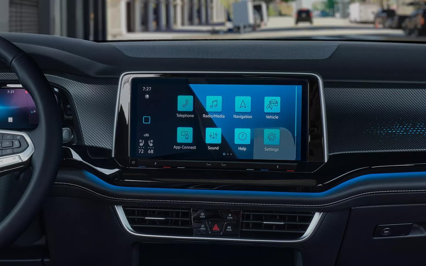 ZFM – Protector de pantalla compatible con Volkswagen Atlas 2024, vidrio templado, dureza 9H, antiarañazos, alta definición, protector de pantalla