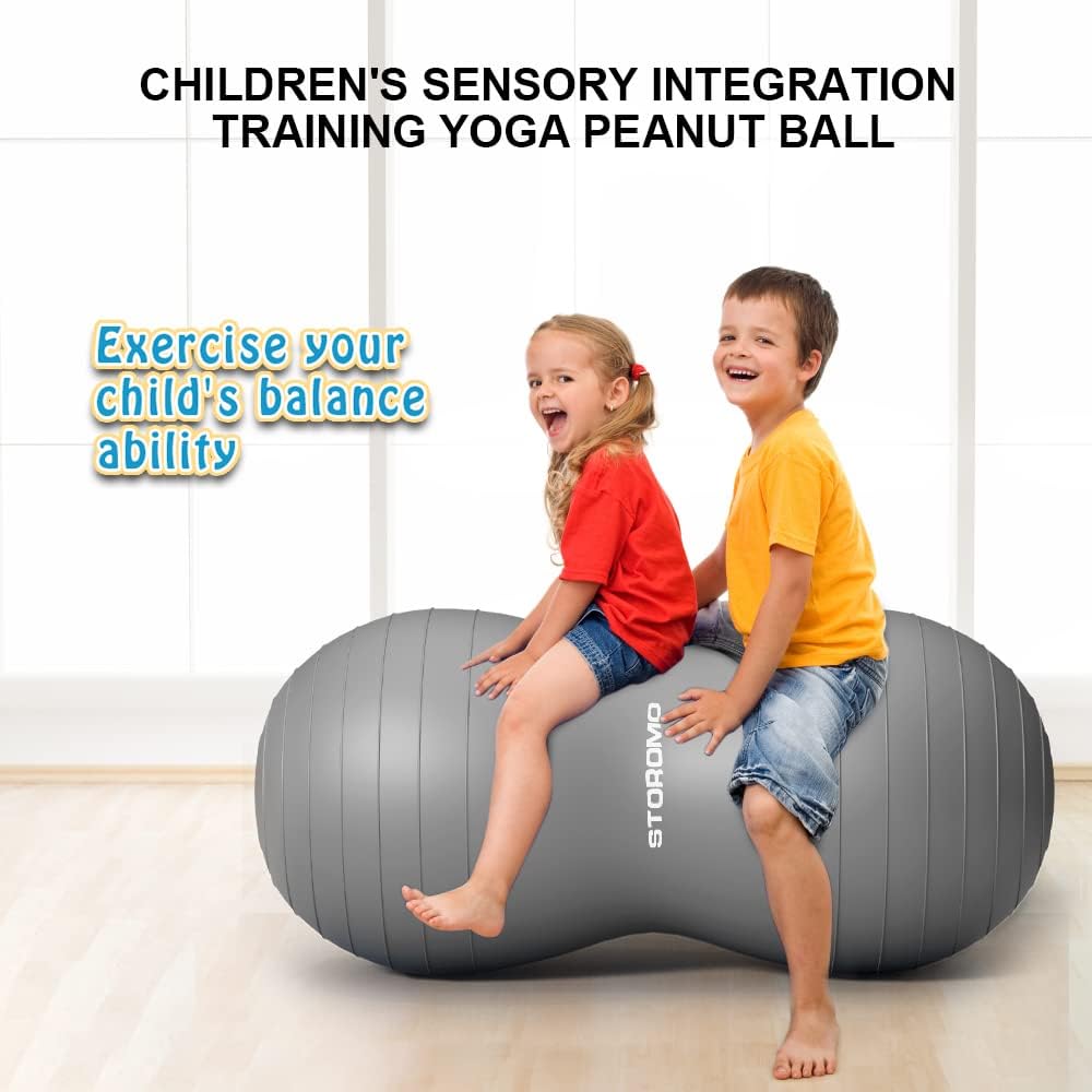 STOROMO Bola de maní, bola de ejercicio de maní, pelota de yoga, bola de embarazo, bola de estabilidad de maní, para terapia de niños, parto de