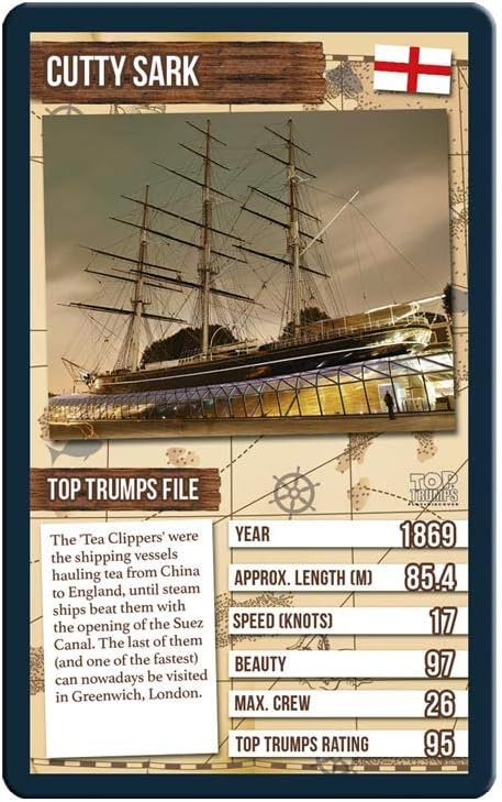 Ships Top Trumps – Juego de cartas, barcos de fama mundial