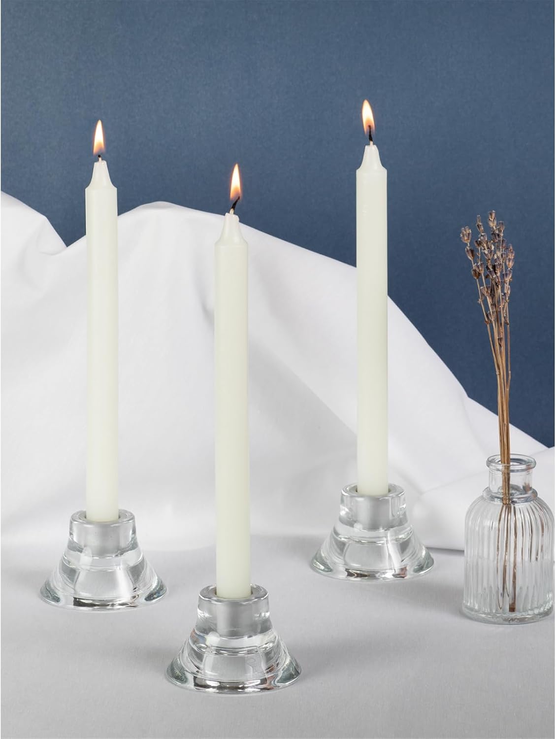 CANDWAX Paquete de 4 velas cónicas color marfil, velas rectas de 10 pulgadas, ideales como velas sin perfume, velas de cena y velas de mesa, velas