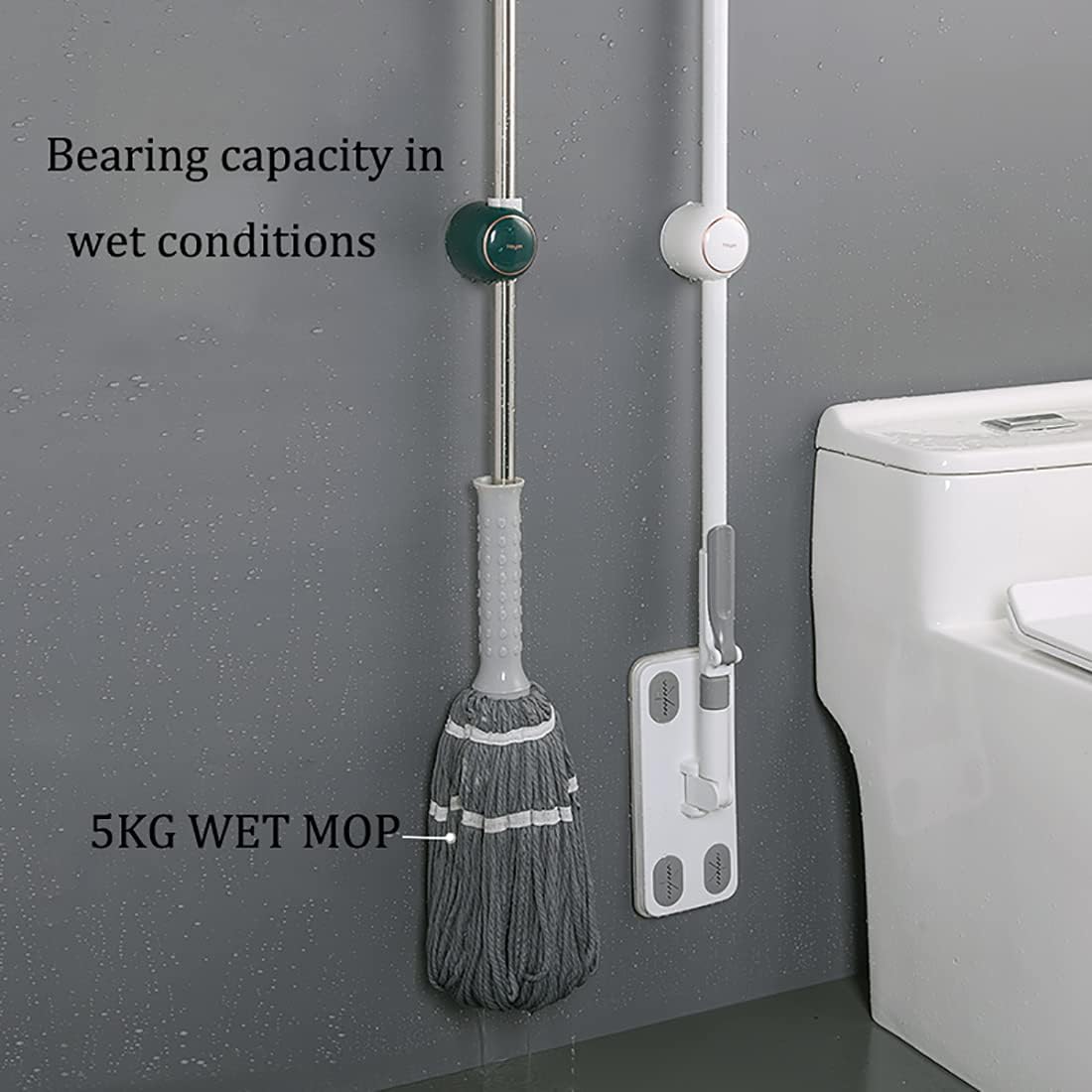 Soporte para trapeador de escoba, soporte antideslizante para herramientas de limpieza de montaje en pared, organizador de utensilios de cocina,