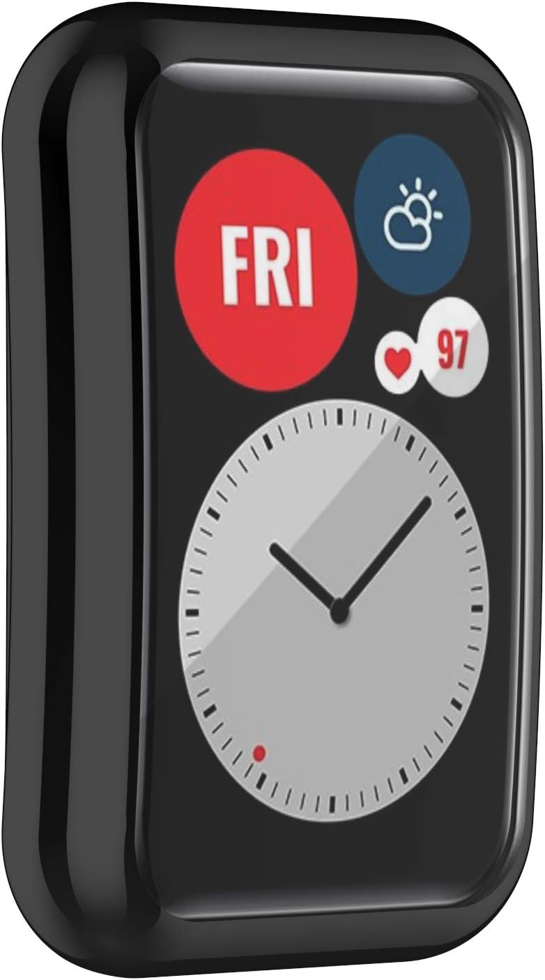Chofit Funda protectora compatible con Huawei Watch Fit, funda completa de silicona TPU suave y flexible, a prueba de golpes y arañazos para Huawei