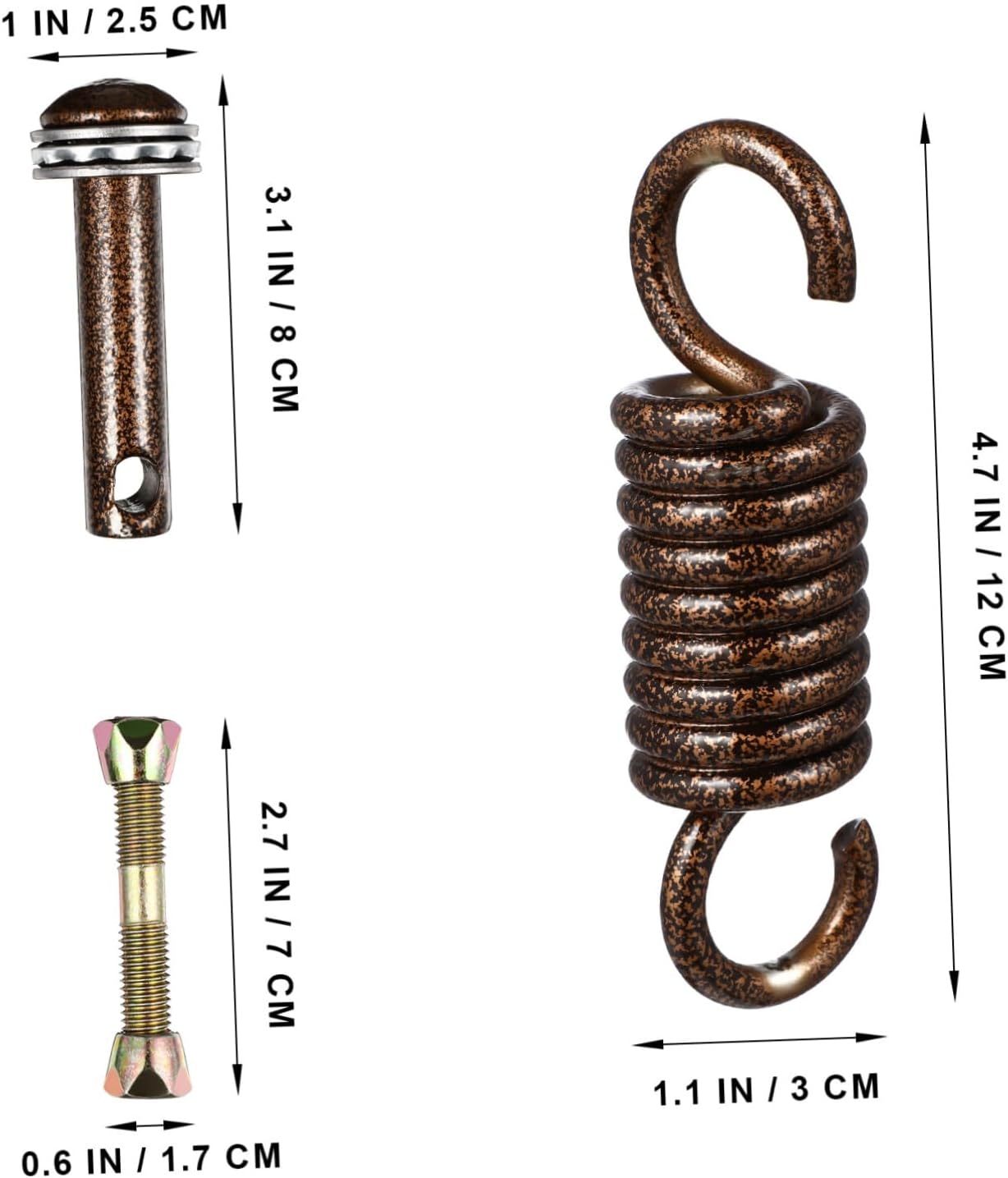 Sosoport Juego de 2 juegos de resorte con gancho colgante para silla colgante, hamaca de resorte, silla de patio, kit de estiramiento, hamaca al