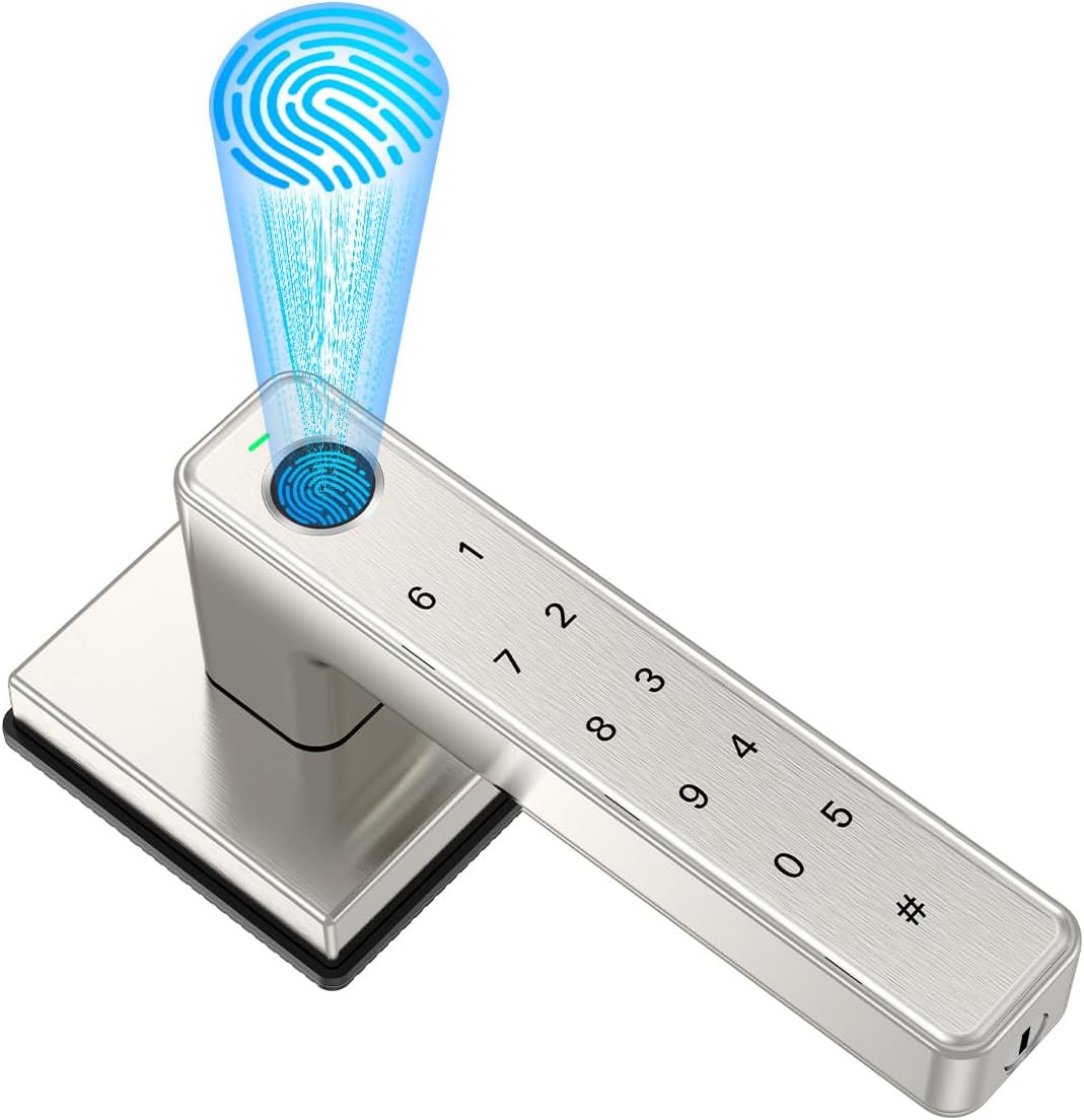 Cerradura de puerta de huella digital, cerradura de puerta de entrada sin llave con contraseña de teclado, cerradura de puerta inteligente para el