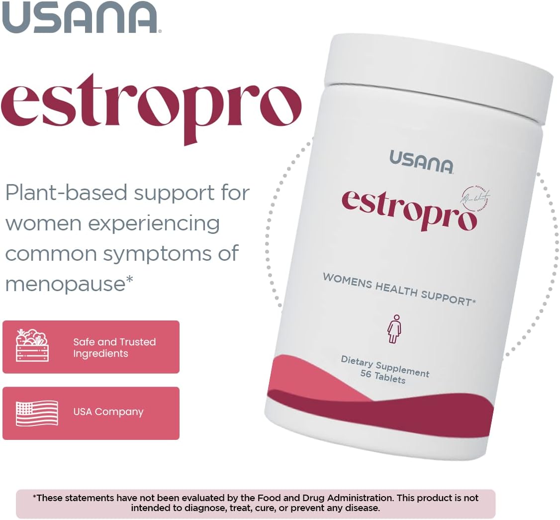 USANA EstroPro con fitoestrógenos para apoyo sintomático durante la menopausia* – 56 tabletas – Suministro para 28 días