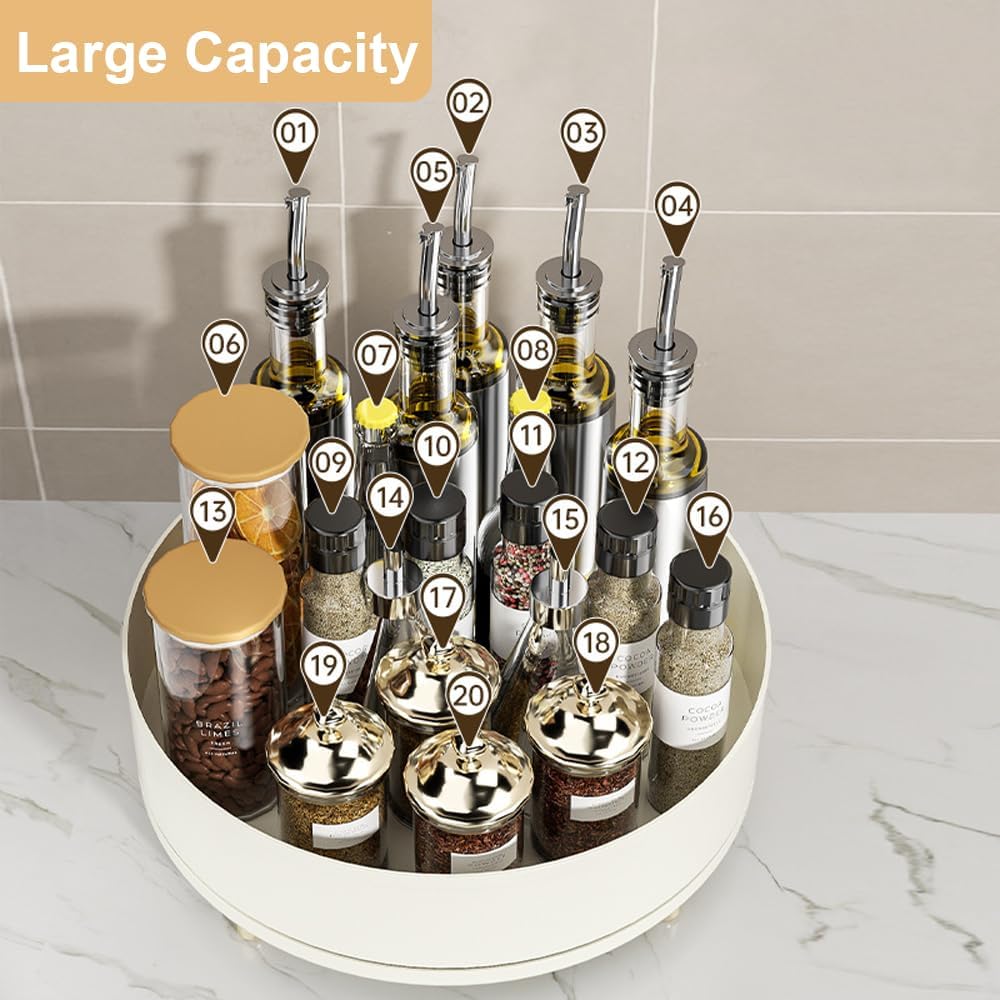 Lazy Susan – Organizador giratorio para gabinete, contenedor de plástico de 10.5 pulgadas, almacenamiento de especias, organizador de perfume de