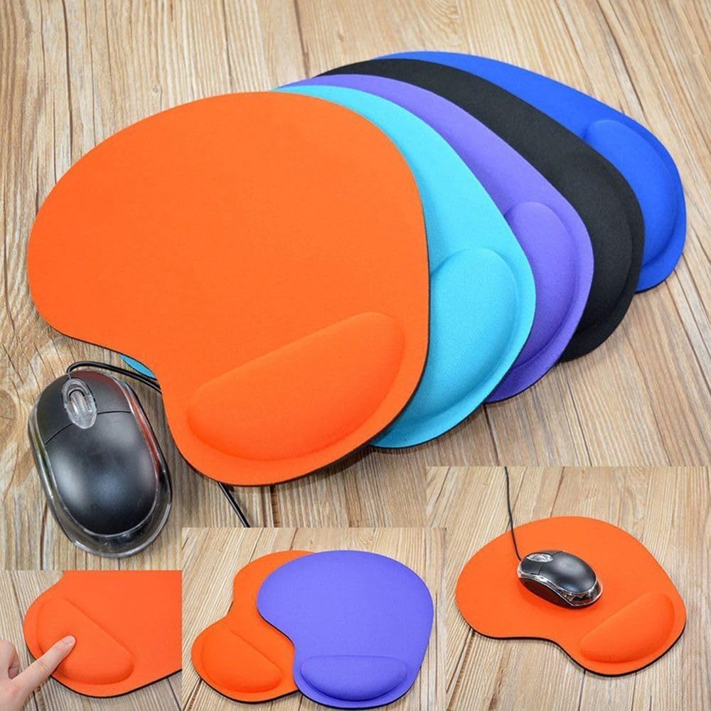 Alfombrilla de mouse con reposamuñecas, alfombrilla de mouse de EVA para juegos, base de goma antideslizante para laptop, PC, oficina, trabajo (gris)
