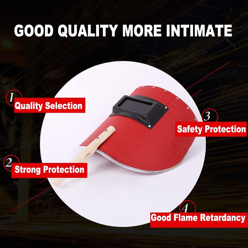 Utoolmart Máscara de soldadura Escudo de mano Casco de soldadura Arco Tig pulido protector facial con gafas para alta temperatura de operación de