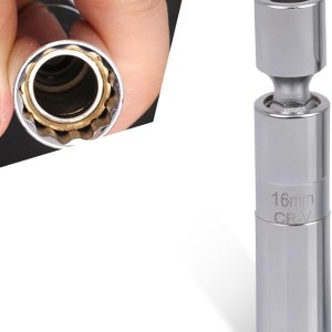Pack-1 Car Spark Plug Disassembly Tool, 16mm 360 Degree Universal Head Rotating Spark Plug Sleeve Ultra-Thin Wrench, 38″ Drive 12-Point Spark Plug Pack-1 Car Spark Plug Disassembly Tool, 16mm 360 Degree Universal Head Rotating Spark Plug Sleeve Ultra-Thin Wrench, 38″ Drive 12-Point Spark Plug