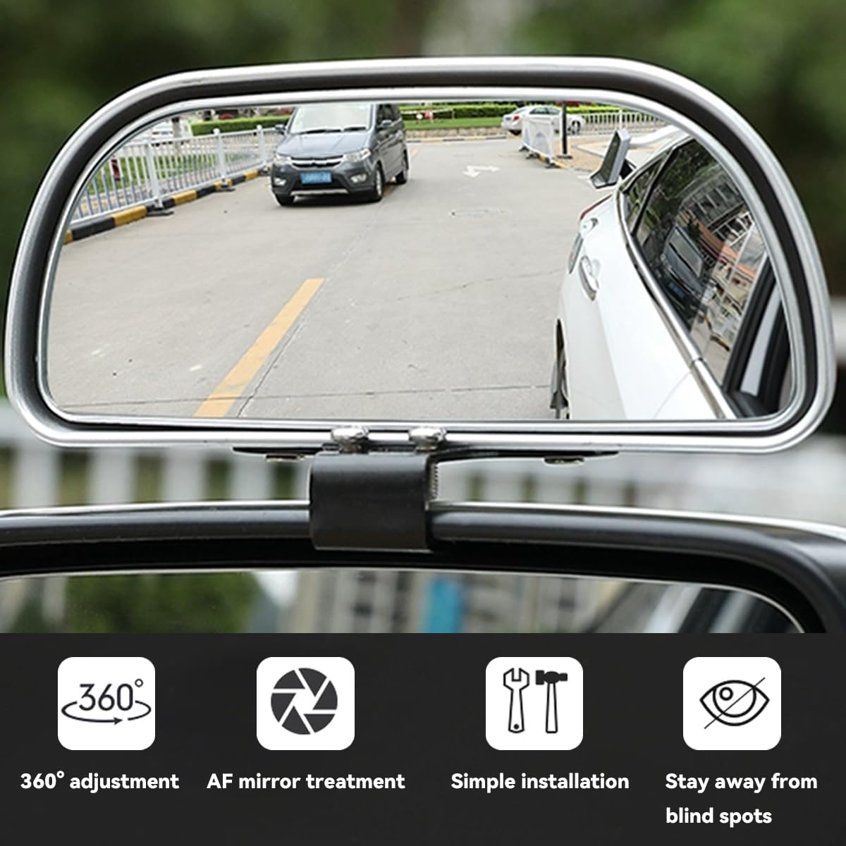 Espejo de punto ciego para automóvil, espejo retrovisor convexo ajustable de vidrio HD, accesorios exteriores automáticos, espejo rectangular