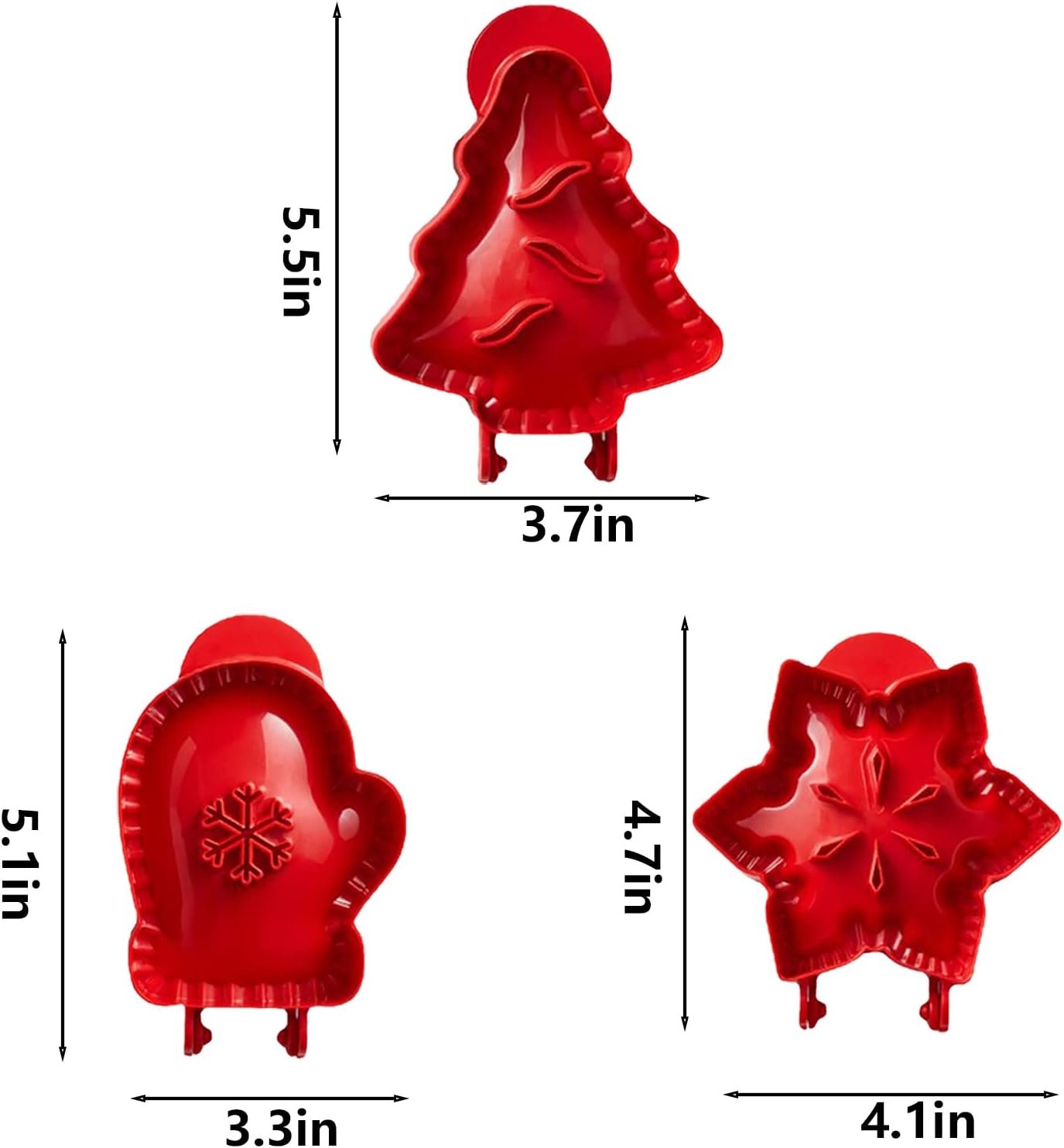 Juego de 3 moldes para tartas de mano, mini moldes de Navidad para hornear, prensatelas de bolsillo, se adaptan a todo tipo de festivales, fiestas