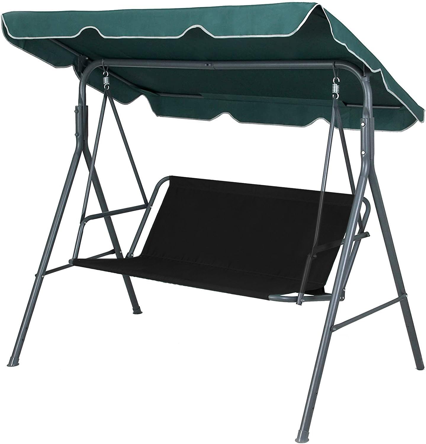 Funda de repuesto para silla oscilante, impermeable, 600D, para patio, jardín, silla oscilante, 23 plazas (color negro, 54.3 x 19.5 x 19.5 pulgadas)