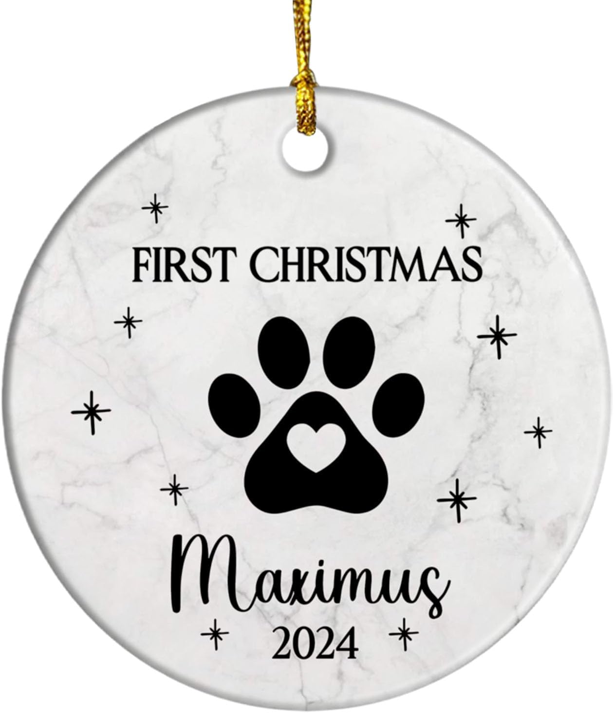 Adorno de Navidad para mascotas, adorno de huellas de perro, adorno de Navidad de primer perro 2023, adorno personalizado para perro, regalo de