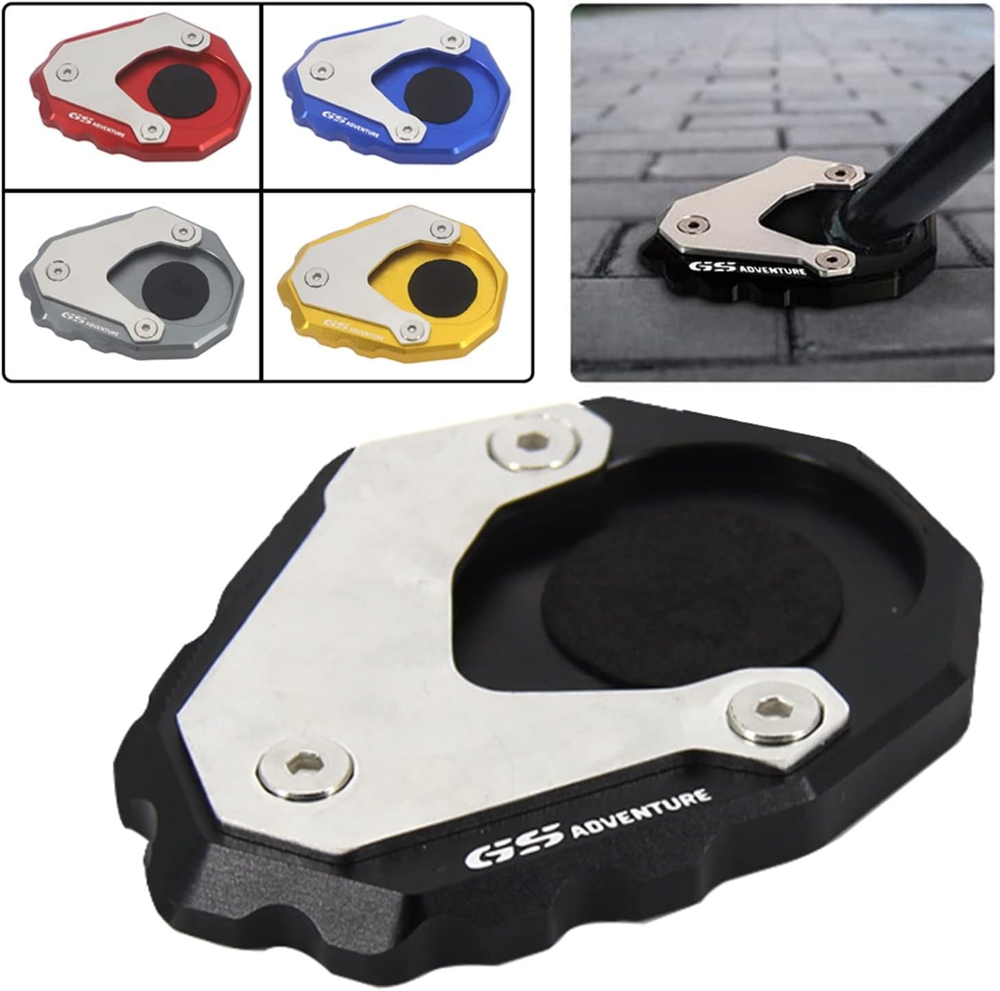 TAKENE WYJDZSW Compatible with BMW R1200GS LC ADV R 1200 GS Rallye R1250GS R 1250 GS Motorcycle CNC Kickstand Foot Side Stand Extension Pad Support