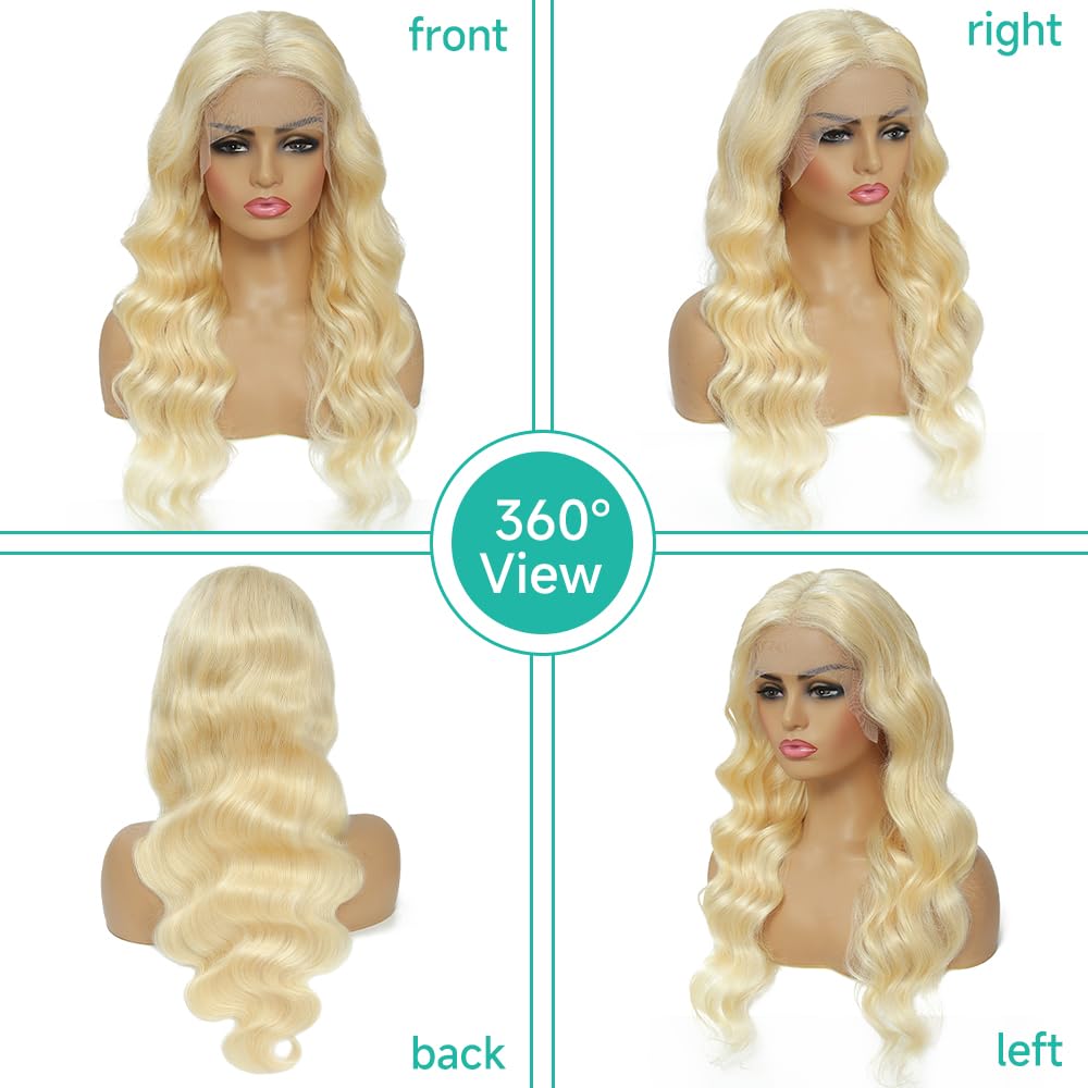 Peluca de cabello humano 613 con encaje frontal de 30 pulgadas, 13 x 6 pulgadas, encaje frontal transparente, pelucas de cabello humano 613 ondulado