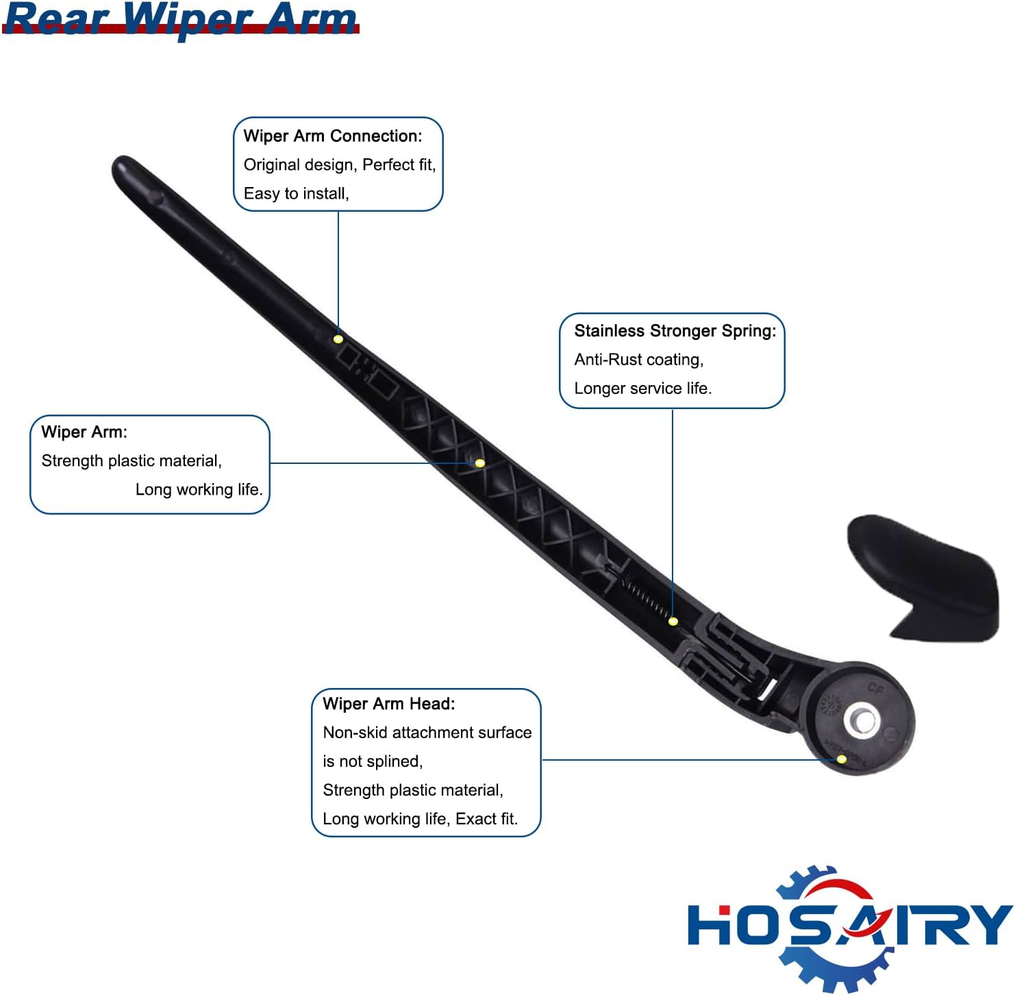 Juego de limpiaparabrisas trasero para Porsche Cayenne 2003-2009 2010 Conjunto de limpiaparabrisas trasero 95562804002
