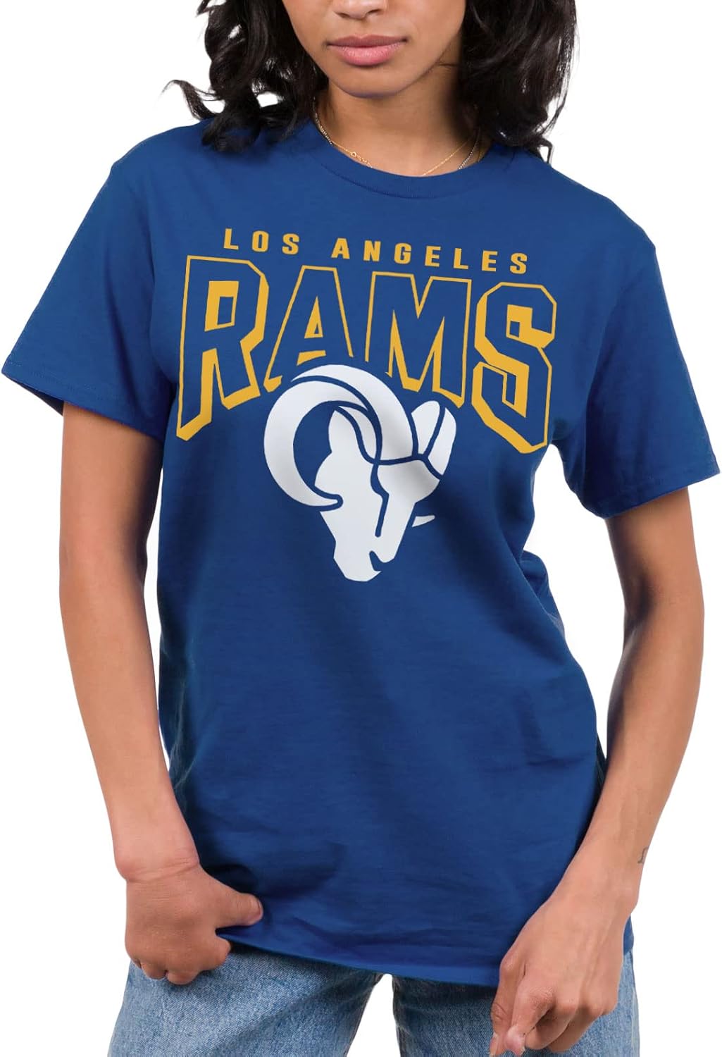 Junk Food Clothing x NFL – Logotipo llamativo – Camisa de manga corta para hombre y mujer, ropa con licencia oficial de la NFL