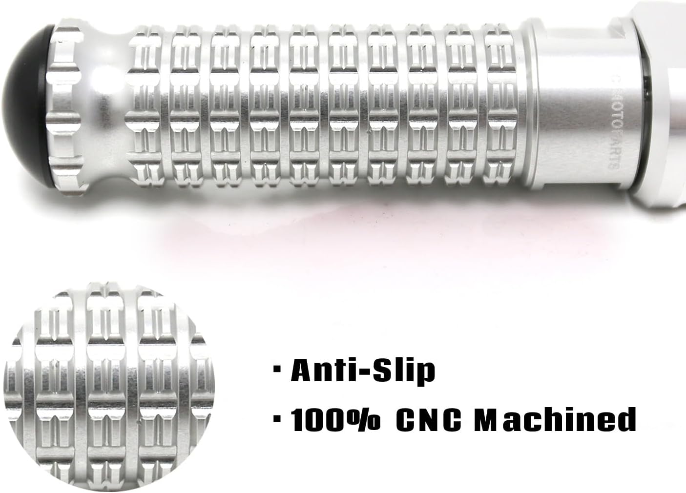 MCMOTOPARTS M-PRO Passenger Rear Footpegs Foot Pegs Silver Compatible with Scrambler 1100 Sport PRO 2020-2021 20 21