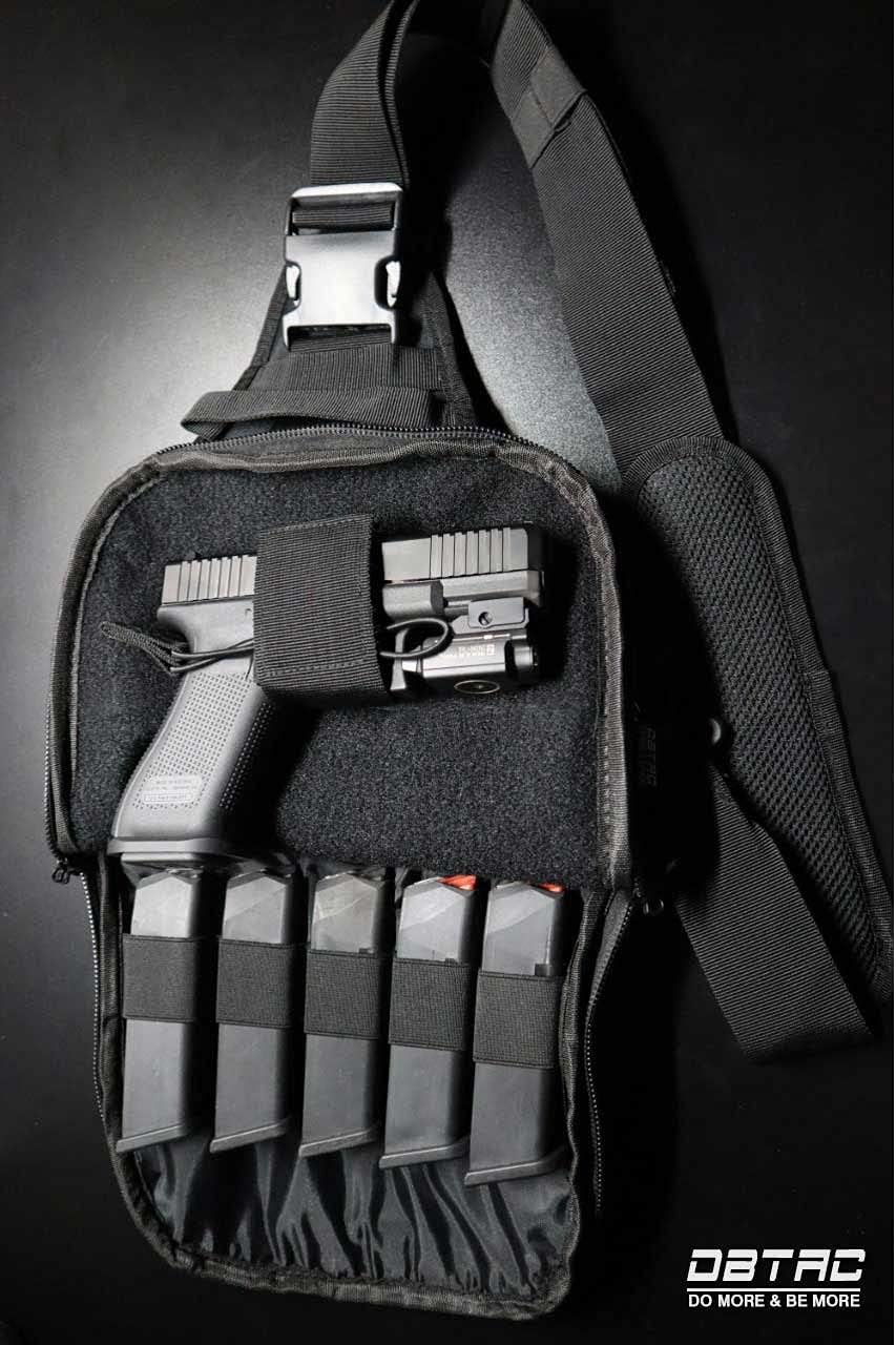 DBTAC – Bolsa táctica compacta para el pecho, pequeña, tamaño completo, bolsa de hombro oculta para rango, viajes, deportes al aire libre