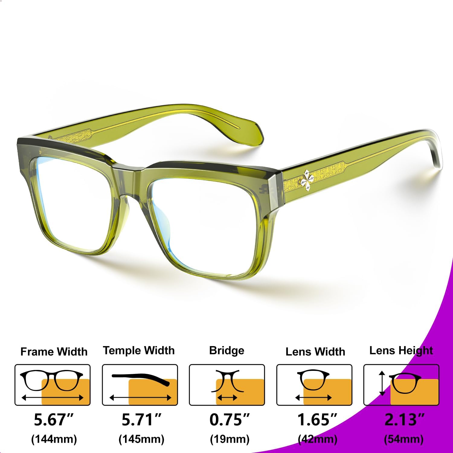 VISOONE TR90 – Gafas cuadradas con bloqueo de luz azul para computadora para mujeres y hombres RANDI